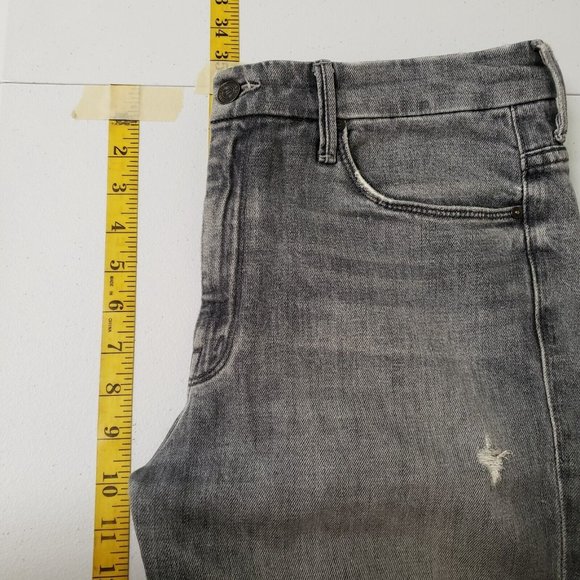 Mother Womens High Waisted Looker Jeans Size 29 Gray Distressed Ankle Nick Fray - Picture 10 of 13